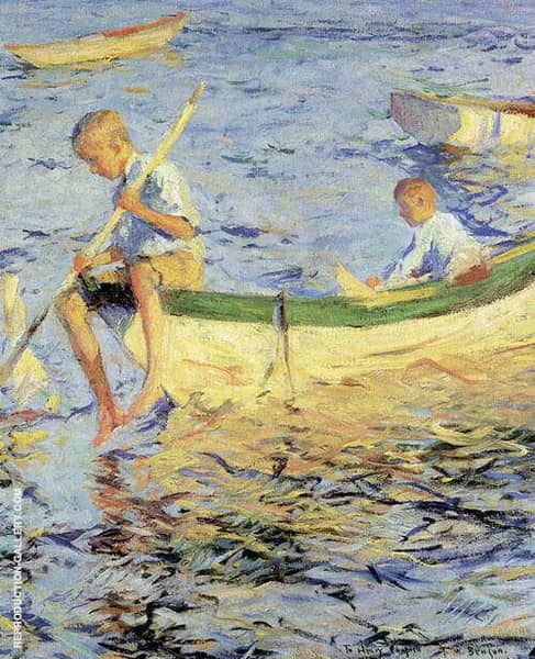 Two Boys in a Boat 1904 by Frank Weston Benson | Oil Painting Reproduction