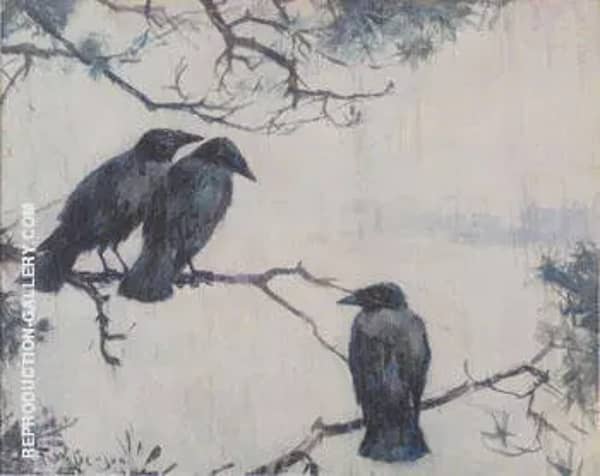 Crows in the Rain 1929 by Frank Weston Benson | Oil Painting Reproduction
