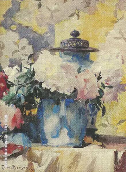 Peonies in Blue China 1923 | Oil Painting Reproduction