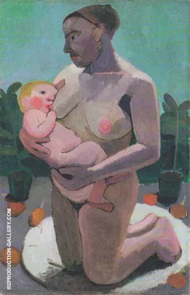 Kneeling Mother and Child 1906 | Oil Painting Reproduction