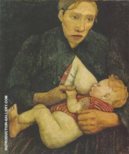 Nursing Mother 1903 by Paula Modersohn-Becker | Oil Painting Reproduction
