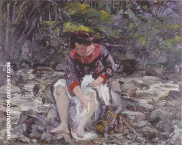 Girl in the Brook 1913 by Lovis Corinth | Oil Painting Reproduction