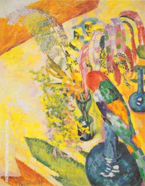 Still Life with Parrot 1907 by Robert Delaunay | Oil Painting Reproduction