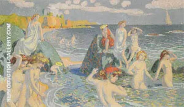 Plage au petit temple 1906 by Maurice Denis | Oil Painting Reproduction