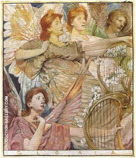 Gloria 1884 by Thomas Wilmer Dewing | Oil Painting Reproduction