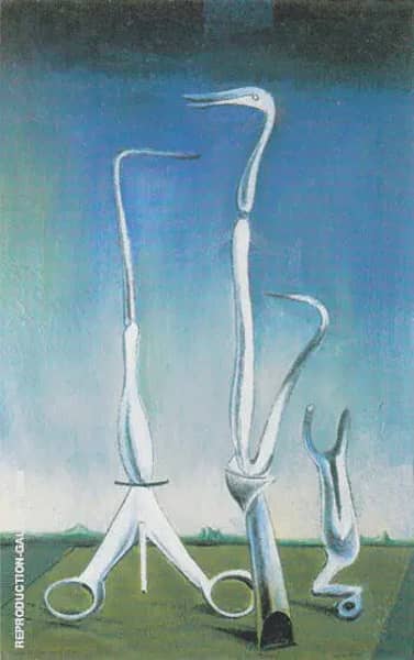 Birds in a Landscape c.a. 1923 by Max Ernst | Oil Painting Reproduction