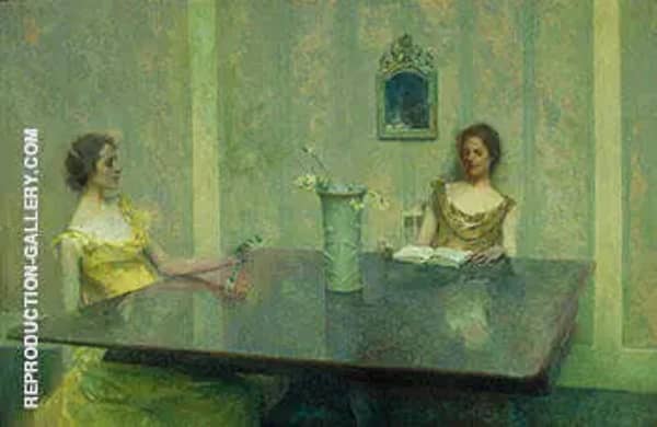 A Reading 1897 by Thomas Wilmer Dewing | Oil Painting Reproduction