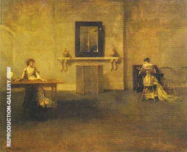 The Letter 1907 by Thomas Wilmer Dewing | Oil Painting Reproduction
