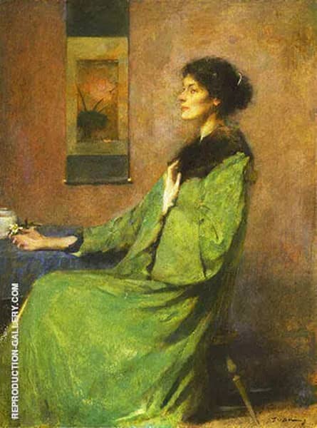 Portrait of a Lady Holding A Rose 1912 | Oil Painting Reproduction
