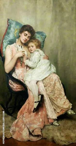 Nettie and Joyce 1890 by John Maler Collier | Oil Painting Reproduction