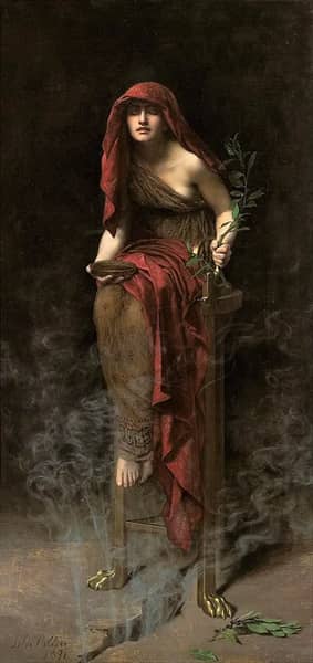 Priestess of Delphi 1891 by John Maler Collier | Oil Painting Reproduction