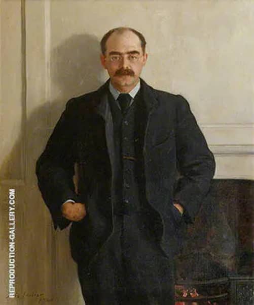 Rudyard Kipling 1900 by John Maler Collier | Oil Painting Reproduction