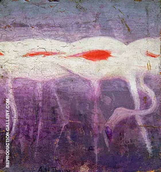 White Flamingoes 1905-09 by Abbott H Thayer | Oil Painting Reproduction