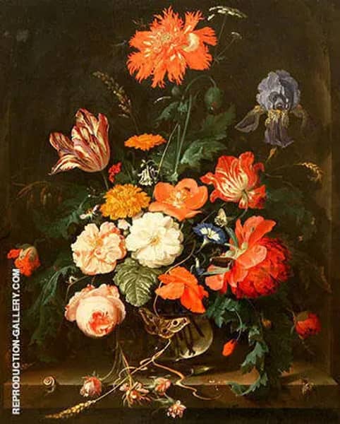 A Vase of Flowers by Abraham Mignon | Oil Painting Reproduction
