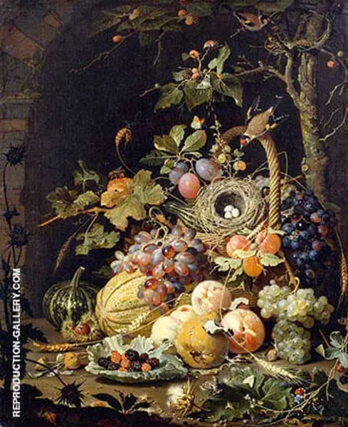 Still Life in a Bird's Nest by Abraham Mignon | Oil Painting Reproduction