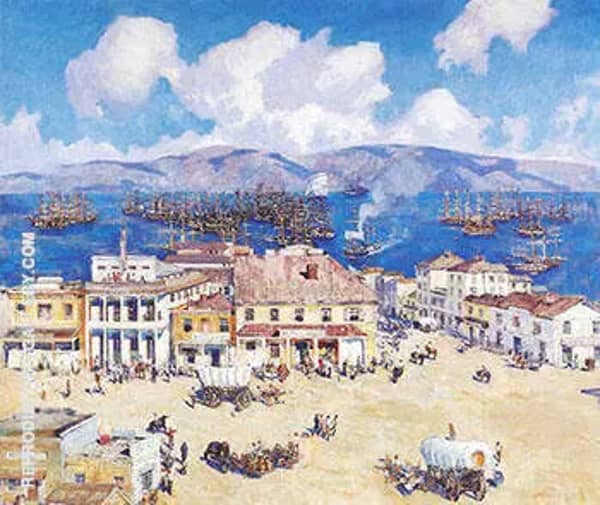 The Arrival of the Oregon at San Francisco c 1925-26 | Oil Painting Reproduction
