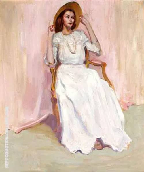 Ann Seated In Front of A Pink Backdrop Eleanor Anne Chandler Hugens | Oil Painting Reproduction