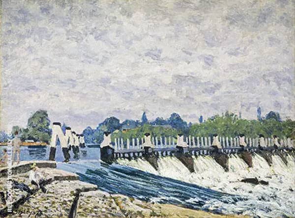 Molesey Weir Morning 1874 by Alfred Sisley | Oil Painting Reproduction