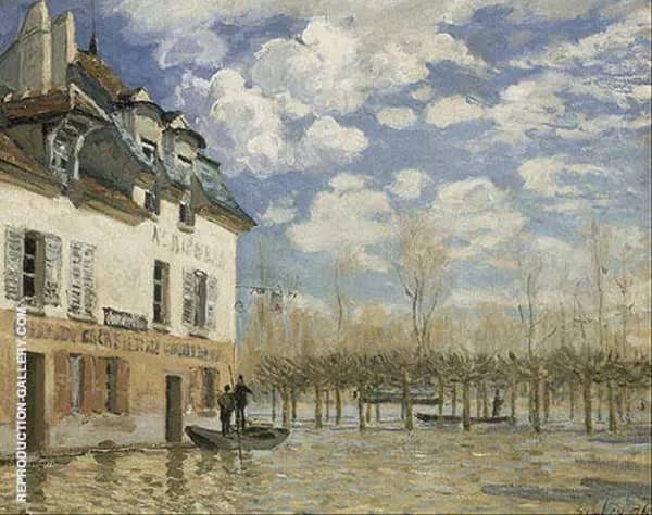 Boat in the Flood at Port Marly 1876 | Oil Painting Reproduction