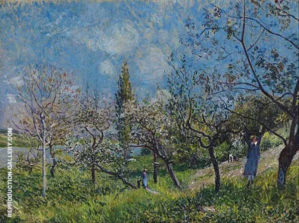 Orchard in Spring 1881 by Alfred Sisley | Oil Painting Reproduction