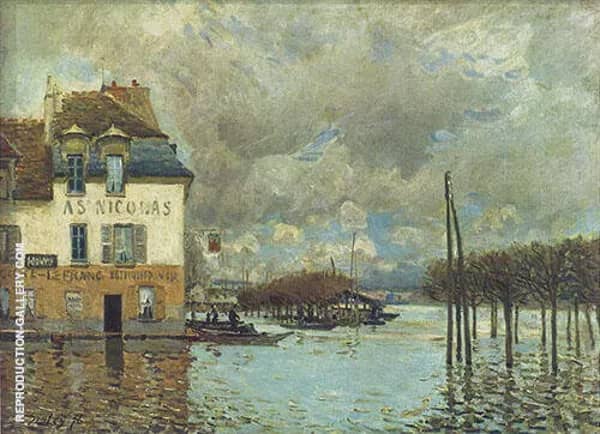Flood at Port Marly 1876 by Alfred Sisley | Oil Painting Reproduction