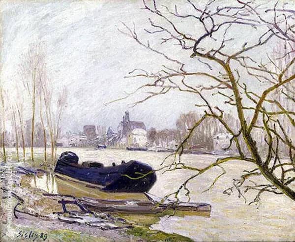 The Loing at High Water 1889 by Alfred Sisley | Oil Painting Reproduction