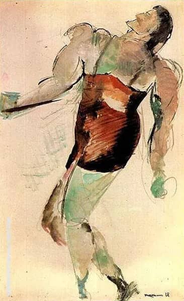 Wrestler 1918 by Aleksandr Rodchenko | Oil Painting Reproduction