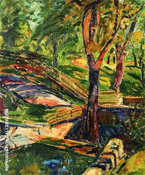 Fenced Landscape c1910 by Alfred Henry Maurer | Oil Painting Reproduction