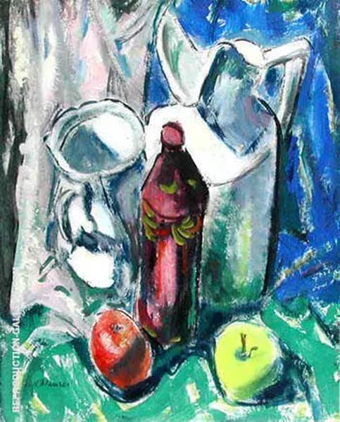 Still Life with Red Vase | Oil Painting Reproduction