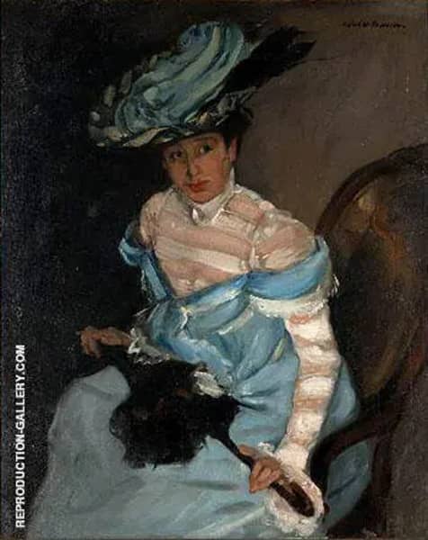 The Black Parasol Gabrielle c1924 | Oil Painting Reproduction