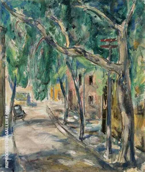 Tree Lined Street in Summer | Oil Painting Reproduction