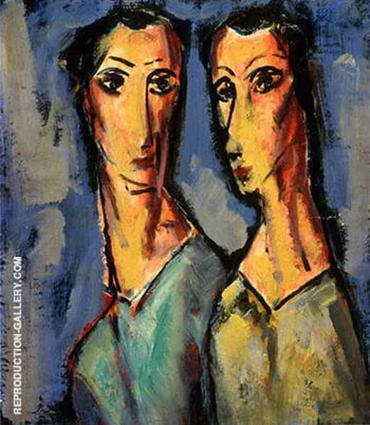 Two Heads c1928 by Alfred Henry Maurer | Oil Painting Reproduction