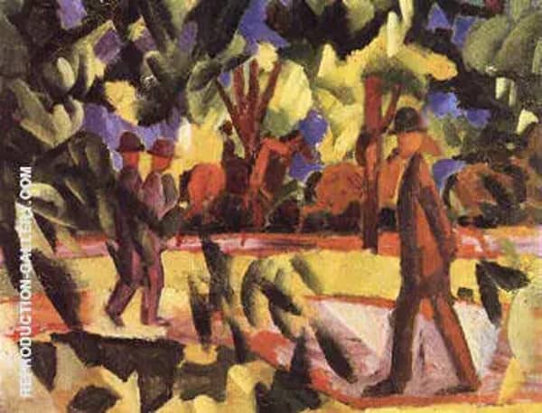 Riders and Strollers in the Avenue 1914 | Oil Painting Reproduction