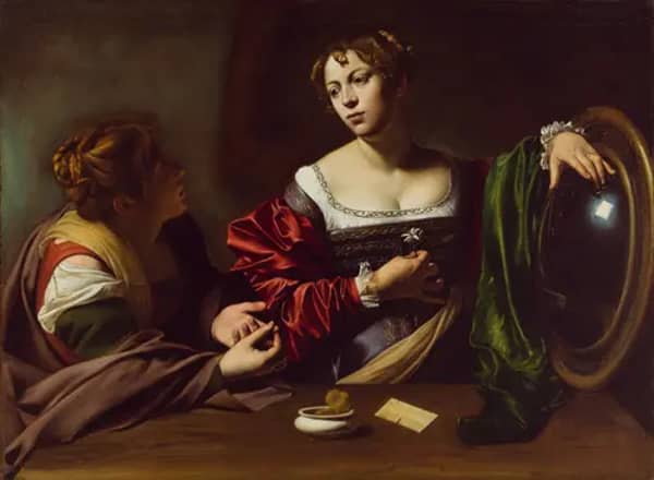 Martha and Mary Magdalene c1598 by Caravaggio | Oil Painting Reproduction