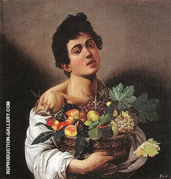 Boy with Basket of Fruit 1593 by Caravaggio | Oil Painting Reproduction