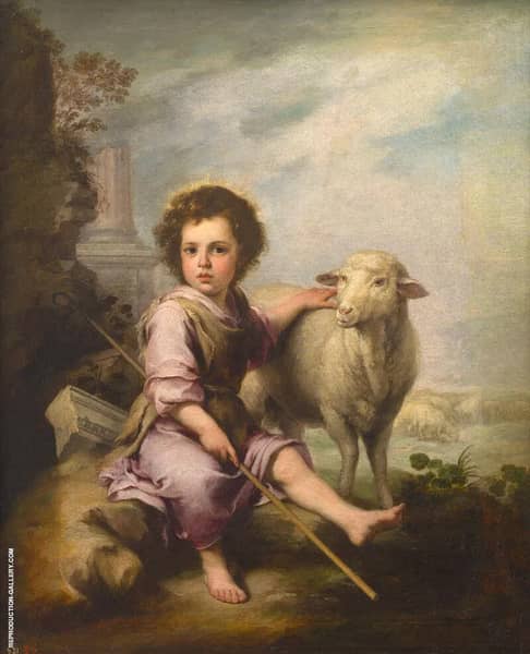 Christ the Good Shepherd c 1660 | Oil Painting Reproduction