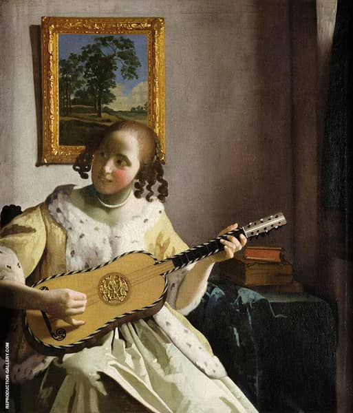 The Guitar Player c1672 by Johannes Vermeer | Oil Painting Reproduction