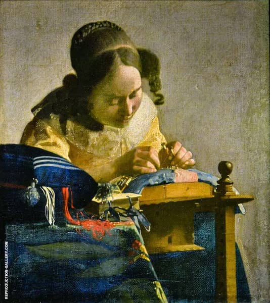 The Lacemaker c1669 by Johannes Vermeer | Oil Painting Reproduction