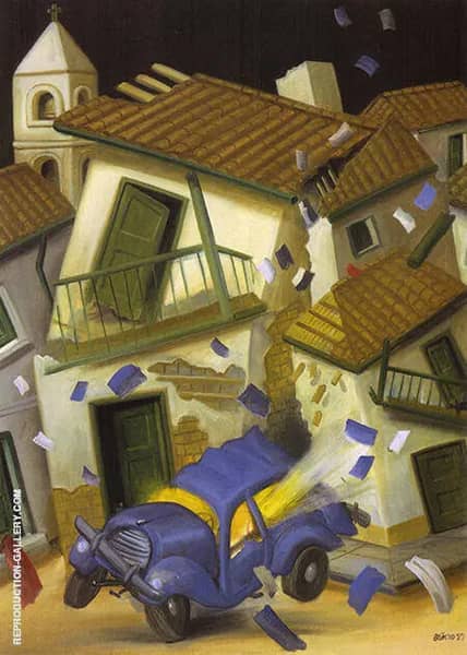 Car bomb 1999 by Fernando Botero | Oil Painting Reproduction