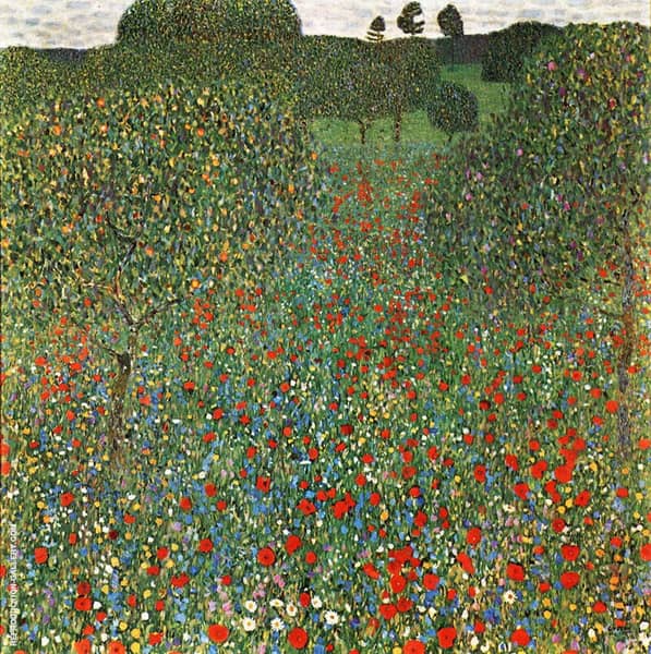 Blooming Field 1909 by Gustav Klimt | Oil Painting Reproduction
