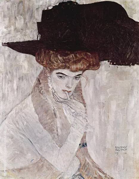 Lady with Hat and Feather Boa 1910 | Oil Painting Reproduction