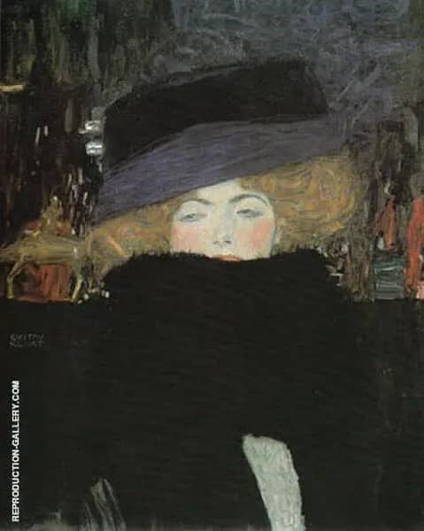 Lady with Hat and Feather Boa 1909 | Oil Painting Reproduction