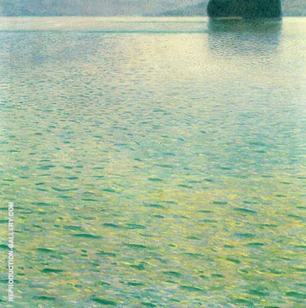 Island in Lake Attersee 1901 by Gustav Klimt | Oil Painting Reproduction