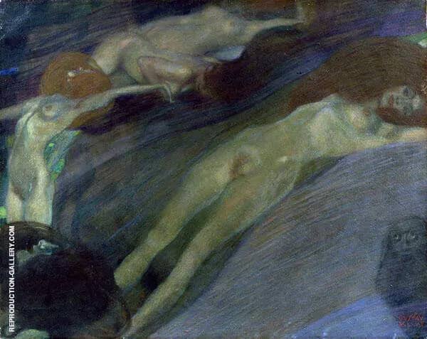 Moving Water 1898 by Gustav Klimt | Oil Painting Reproduction