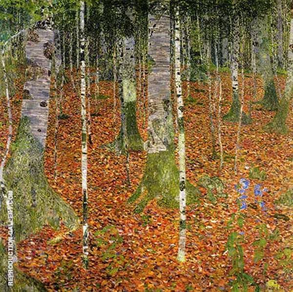 Birch Wood 1903 by Gustav Klimt | Oil Painting Reproduction