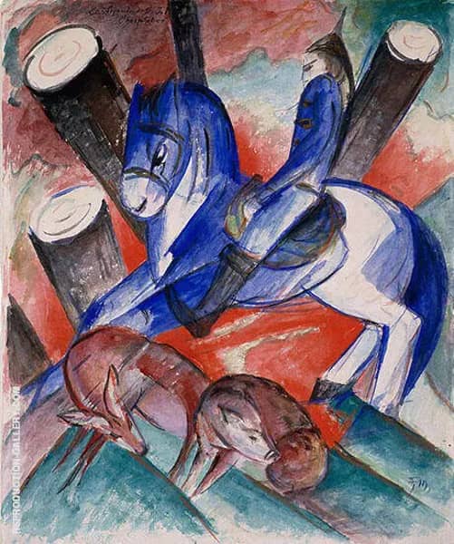 St. Julien l'Hospitalier 1913 by Franz Marc | Oil Painting Reproduction