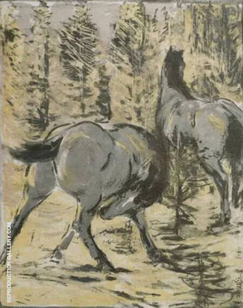 Horses in the Sun 1908 by Franz Marc | Oil Painting Reproduction