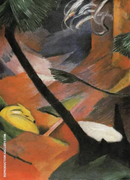 Deer in the Woods II 1912 by Franz Marc | Oil Painting Reproduction