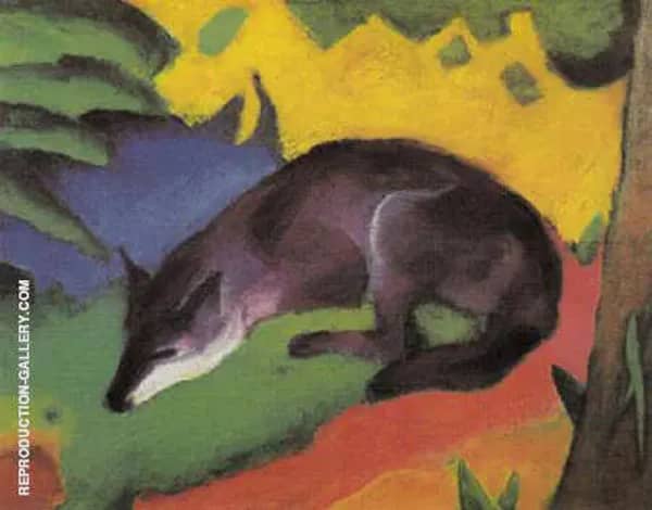 Blue Black Fox 1911 by Franz Marc | Oil Painting Reproduction