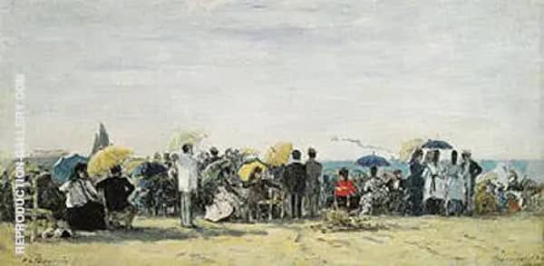 The Beach at Trouville 1873 by Eugene Boudin | Oil Painting Reproduction